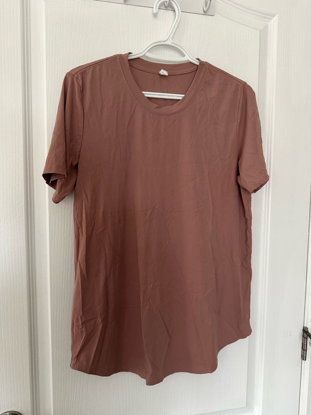 ZYIA Poppy Performance Tee Muted Mauve/Rosewood Lightweight Athleisure Running L
